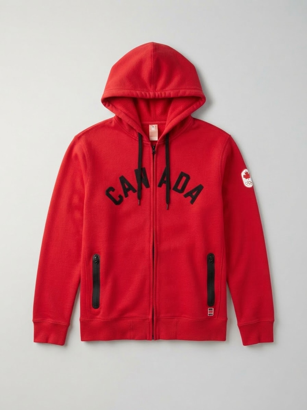 Hudson's Bay Canada Olympic Team Red Full Zip Hoodie Size XL Official Outfitter